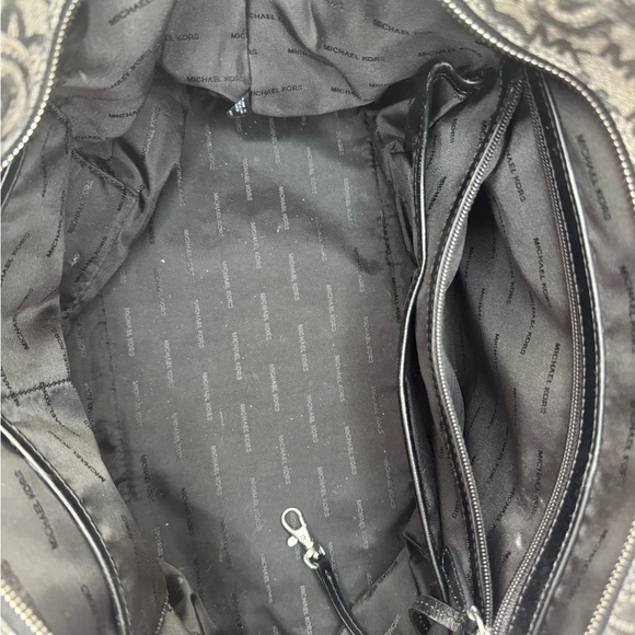 Michael Kors Black and Gray Floral Tote Bag - Picture 5 of 7